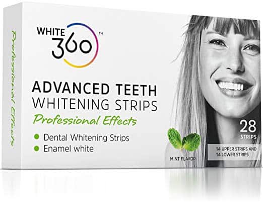 white 360 teeth whitening strips